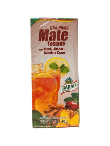Barao Cha Mate Tostado "Maca Abacaxi Canela e Cravo" Cocido (25 saszetek ) 40g