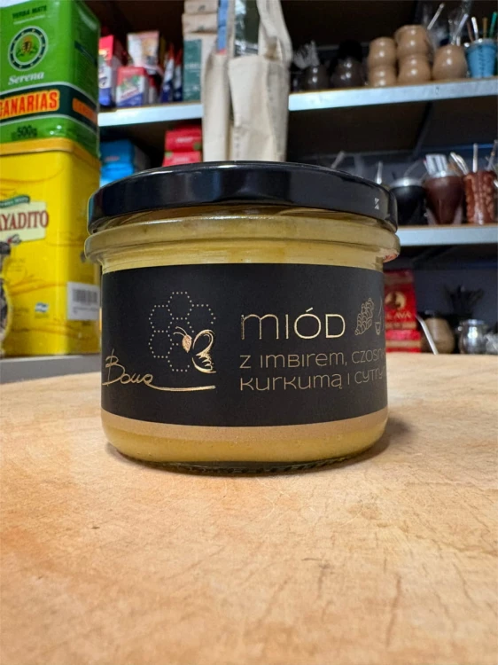 Miód z imbirem, cytryną, kurkumą i czosnkiem 245g Bona