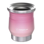 Cuia de Inox "Tupi" Carnaval Rosa Termolar 250 ml - widok lekko z góry