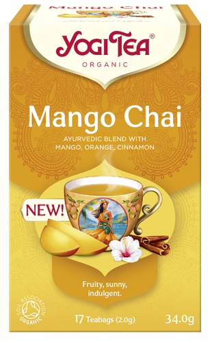 Ajurwedyjska herbatka Mango Chai YogiTea Organic 17x2g