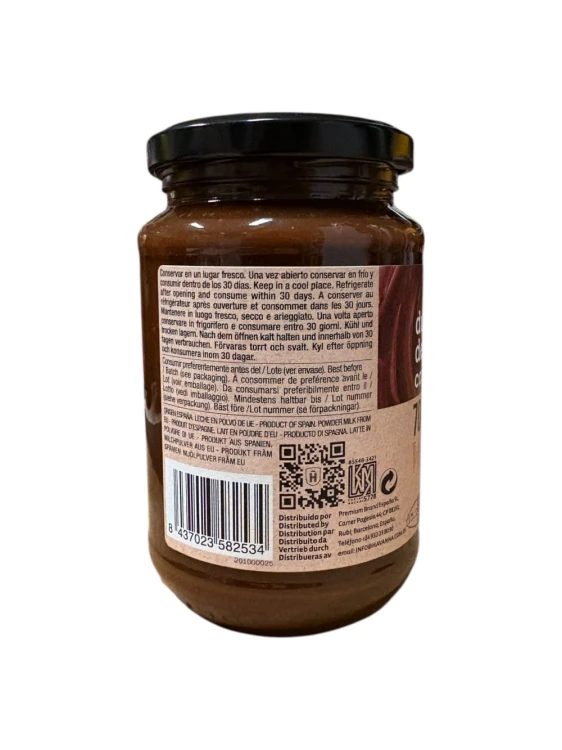 Krem Dulce de Leche Puro Cacao 70% Havanna 450g słoik - etykieta na odwrocie