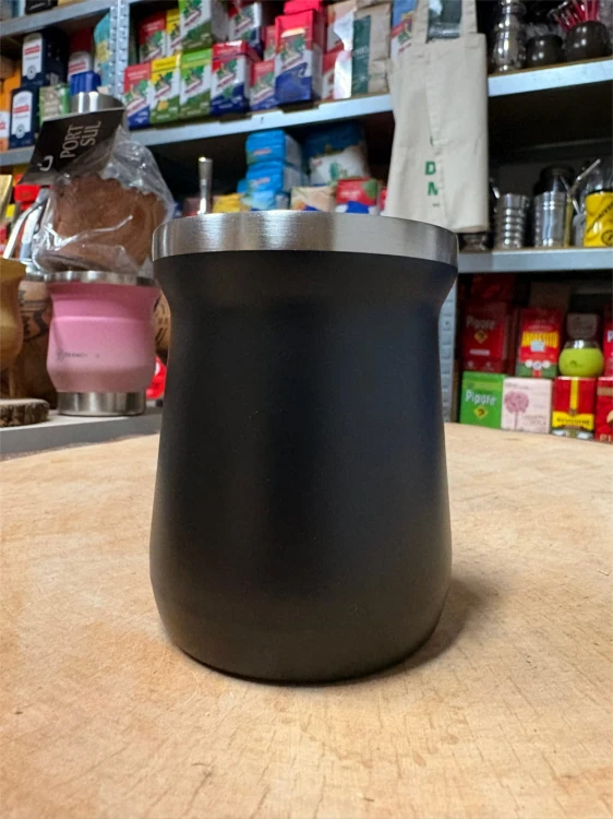 Naczynie TermoMate Yerbee "Negro" 160 ml INOX - widok na wprost