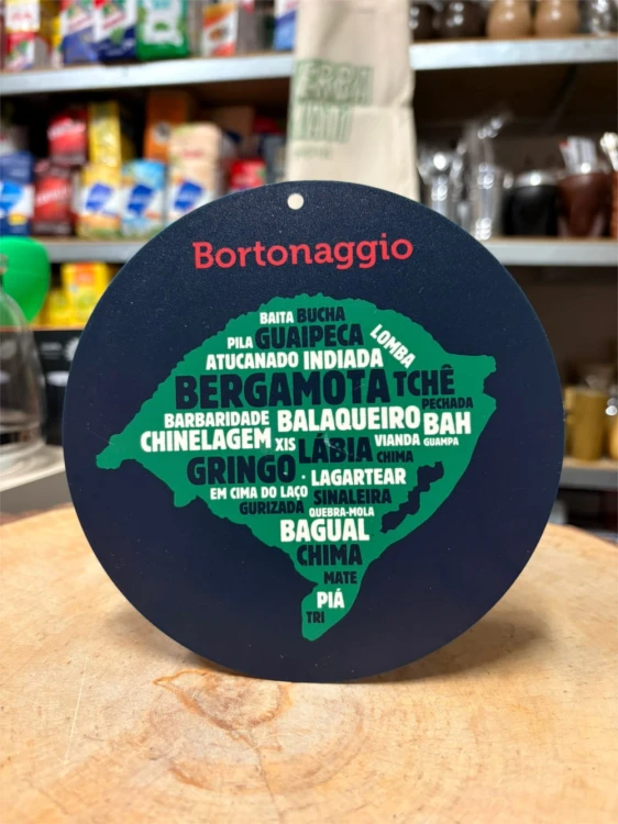 Podkładka do chimarrao Bortonaggio "Mapa do RS" Verde 16cm