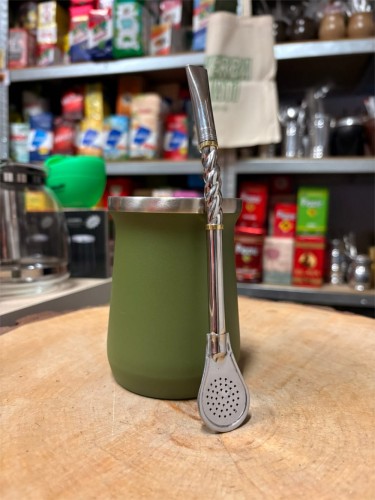 Bombilla La Porteña Pico del loro cincelada 18,5 cm INOX