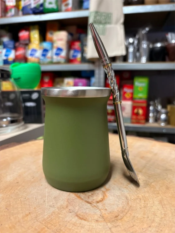 Bombilla La Porteña Pico del loro cincelada 18,5 cm INOX - widok z boku