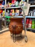 Bombilla (bomba) "Grande Anel" Bortonaggio 1000 (Mil) Furos INOX ze szczoteczką 23 cm - widok z boku