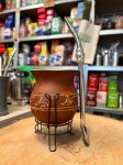 Bombilla (bomba) "Triplo Anel" Bortonaggio 1000 (Mil) Furos INOX ze szczoteczką 25 cm - widok z boku