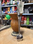 Bombilla (bomba) "Piedra" Bortonaggio 1000 (Mil) Furos INOX ze szczoteczką 23 cm - kolor czarno biały