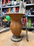Bombilla (bomba) "Piedra" Bortonaggio 1000 (Mil) Furos INOX ze szczoteczką 23 cm - kolor zielony - widok z boku