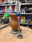 Bombilla (bomba) "Grande Piedra" Bortonaggio 1000 Furos INOX ze szczoteczką 25 cm - kolor granatowy