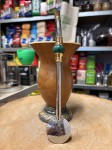 Bombilla (bomba) Oro "Piedra" Bortonaggio 1000 (Mil) Furos INOX ze szczoteczką 23 cm - kolor zielony mix - widok na wprost