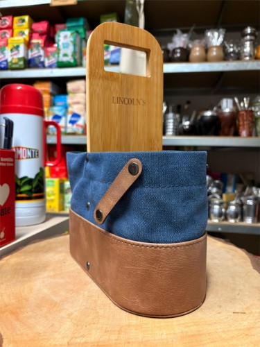 Skórzane nosidełko Lincoln's "Minotauro" Azul-Beige z uchwytem