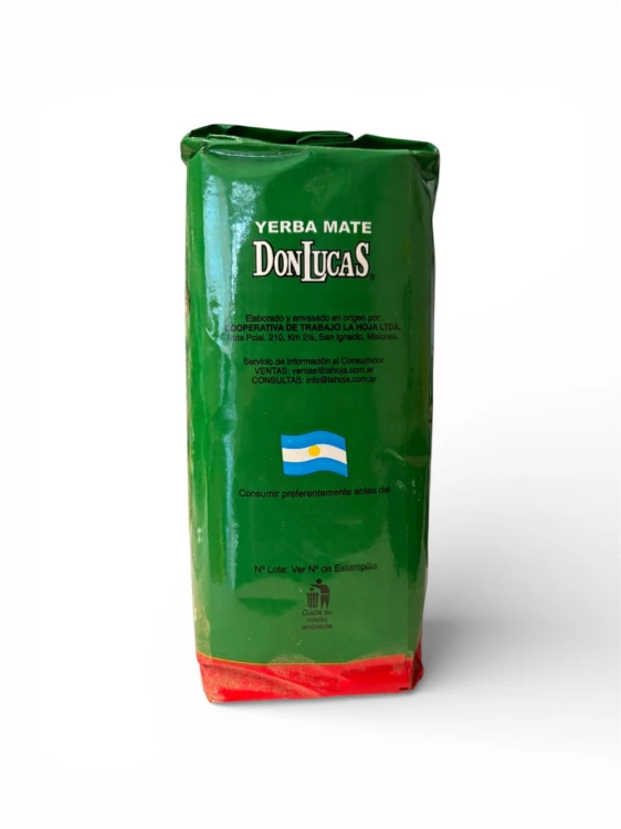 Yerba mate Don Lucas Despalada 1000g - widok na boczną etykietę