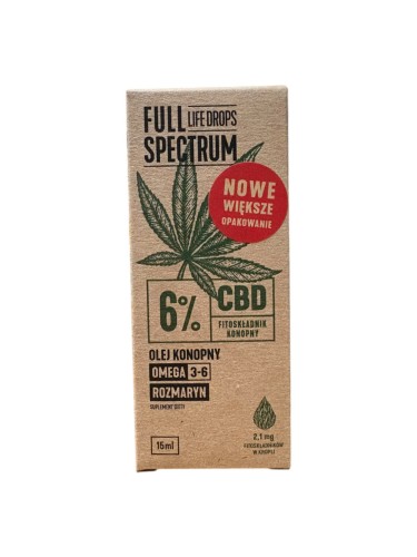 Olejek konopny CBD+CBDA 6% 15 ml Full Spectrum