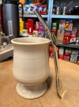 Bombilla (bombillon) Cuchara Alpaca Hoja 18 cm - wzór ART 5 - widok z boku