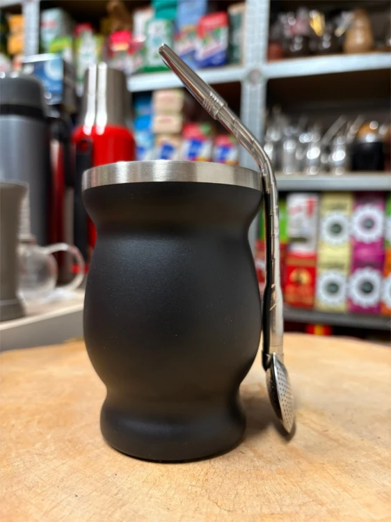Bombilla (bomba) RPL25 Purinox rozkręcana ze szczoteczką 19 cm - widok z boku