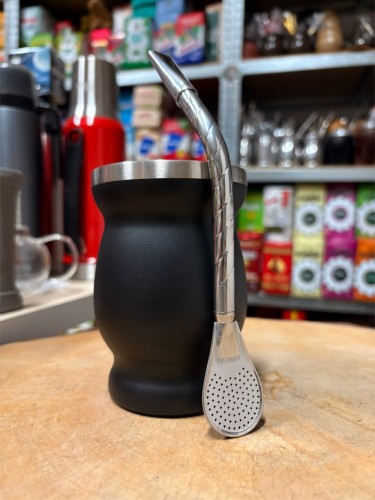 Bombilla Cuchara PL07 karbowana Purinox ze szczoteczką 19,5 cm