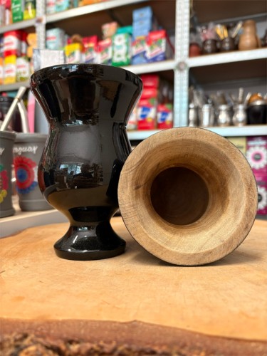 Naczynie drewniane Imbuia Grande z nóżką 250-300 ml - kolor czarny