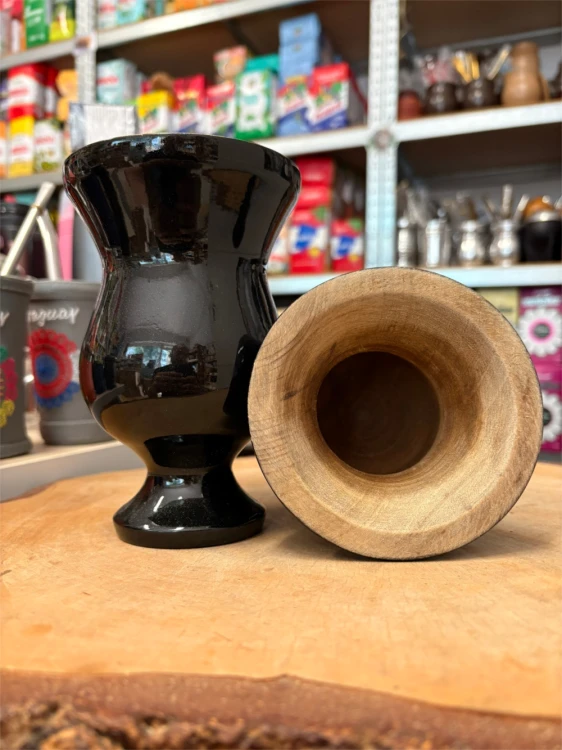 Naczynie drewniane Imbuia Grande z nóżką 250-300 ml - kolor czarny