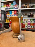 Bombilla (bomba) "Triplo Piedra" Purinox ze szczoteczką 25 cm - kolor zielony