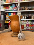 Bombilla (bomba) "Triplo Piedra" Purinox ze szczoteczką 25 cm - kolor kremowy 2 wersja