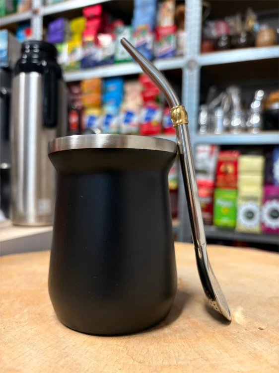 Bombilla ze stali nierdzewnej La Fueguina 18,5 cm INOX - widok z boku