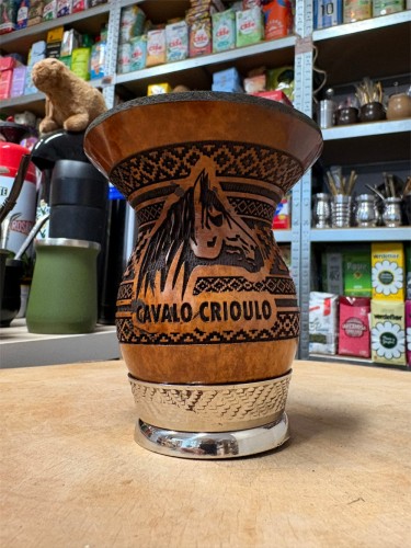 Tykwa (cuia) zdobiona Cavalo Crioulo 215 ml