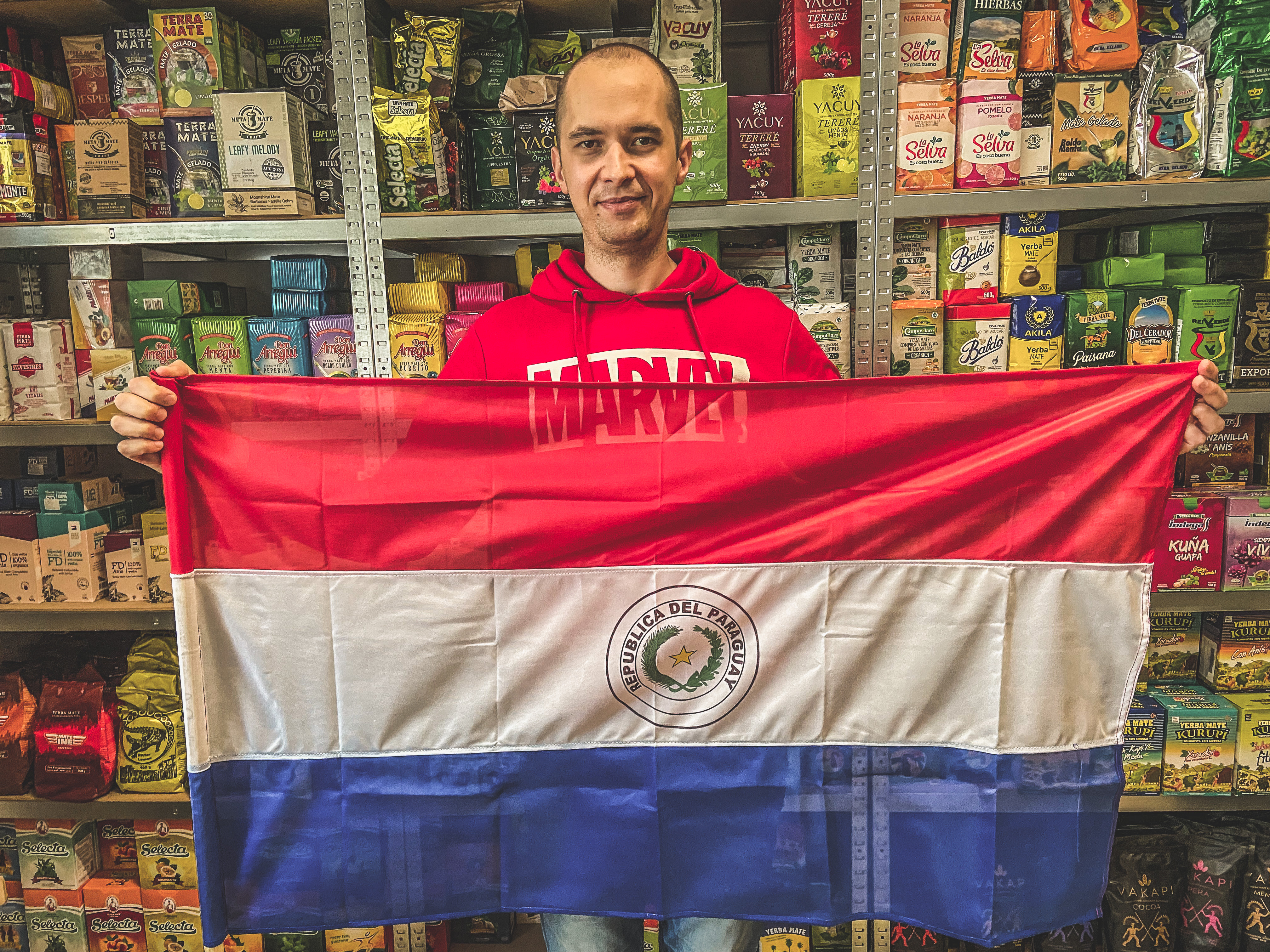 Our store has no shortage of Paraguayan yerba mate or Paraguayan flags!