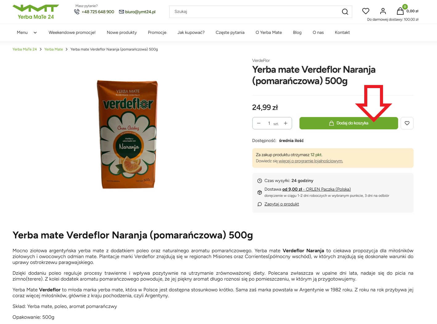 Dodawanie produktu do koszyka